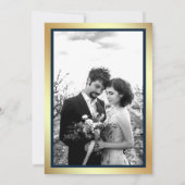 Königsblauer Marmor Gold Foto Hochzeit Save The Date (Rückseite)