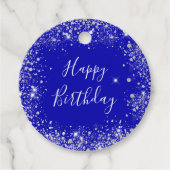 Königsblauer Silberblauer Glitzer Geschenkanhänger (Vorderseite)