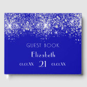 Königsblauer silberner Glitzer Gästebuch (Vorderseite)