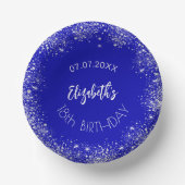 Königsblauer silberner Glitzer Pappteller (Vorderseite)