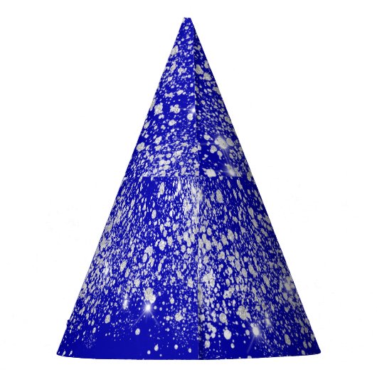 Königsblauer silberner Glitzer Partyhütchen (Rückseite)