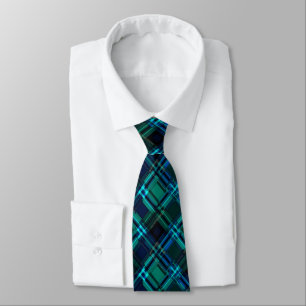 Königsblauer und grüner Tartan Krawatte