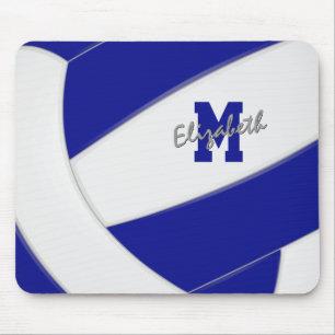 königsblauer weißer Volleyballspieler monogrammier Mousepad