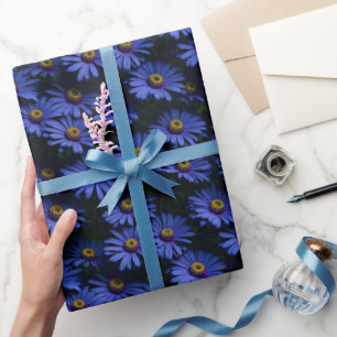 Königsblaues Aster-Blumenverpackungspapier Geschenkpapier