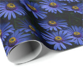 Königsblaues Aster-Blumenverpackungspapier Geschenkpapier (Rolleneckpunkt)