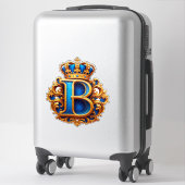 Königsblaues Buchstaben-B-Monogramm Aufkleber (Koffer)