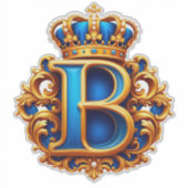 Königsblaues Buchstaben-B-Monogramm Aufkleber (Vorderseite)