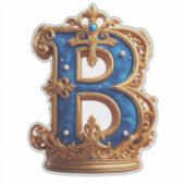 Königsblaues Buchstaben-B-Monogramm Aufkleber (Vorderseite)
