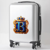 Königsblaues Buchstaben-B-Monogramm Aufkleber (Koffer)