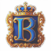 Königsblaues Buchstaben-B-Monogramm Aufkleber (Vorderseite)