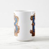 Königsblaues Buchstaben-B-Monogramm Kaffeetasse (Mittel)