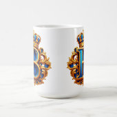 Königsblaues Buchstaben-B-Monogramm Kaffeetasse (Mittel)