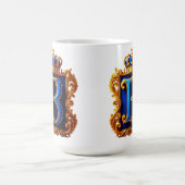 Königsblaues Buchstaben-B-Monogramm Kaffeetasse (Mittel)