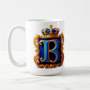Königsblaues Buchstaben-B-Monogramm Kaffeetasse