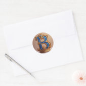 Königsblaues Buchstaben-B-Monogramm Runder Aufkleber (Umschlag)