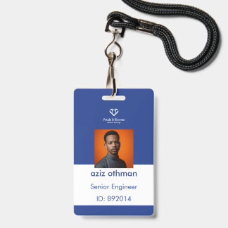 Königsblaues Corporate Executive Photo-ID-Abzeiche Ausweis