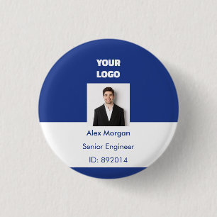 Königsblaues Corporate Executive Photo-ID-Abzeiche Button