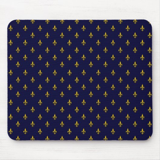 Königsblaues Fleur De Lis Muster Mousepad (Vorne)