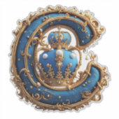 Königsblaues Monogramm Buchstabe C Aufkleber (Vorderseite)