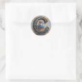 Königsblaues Monogramm Buchstabe C Runder Aufkleber (Tasche)