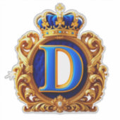 Königsblaues Monogramm Buchstabe D Aufkleber (Vorderseite)
