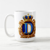 Königsblaues Monogramm Buchstabe D Kaffeetasse (Links)