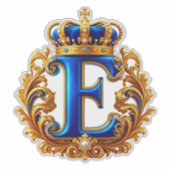 Königsblaues Monogramm Buchstabe E Aufkleber (Vorderseite)
