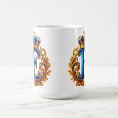 Königsblaues Monogramm Buchstabe E Kaffeetasse (Mittel)