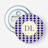 Königsblaues Monogramm Flaschenöffner (Vorderseite)