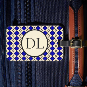 Königsblaues Monogramm Gepäckanhänger
