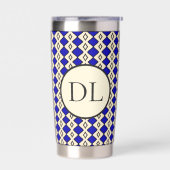 Königsblaues Monogramm Thermobecher (Links)