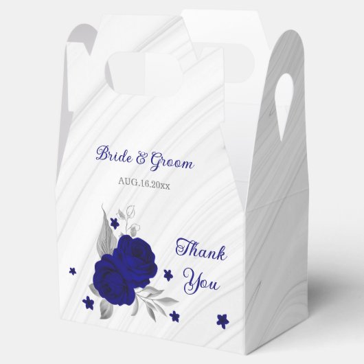 Königsblumen silberne Blätter aus Marmor Geschenkschachtel (Geöffnet)