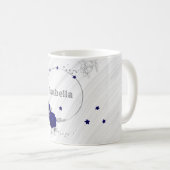 Königsblumen silberne Blätter aus Marmor Kaffeetasse (VorderseiteRechts)