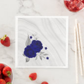 Königsblumen silberne Blätter aus Marmor Serviette (Beispiel)