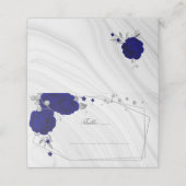 Königsblumen silberne Blätter geometrisch Platzkarte (Außenseite Aufgefaltet)