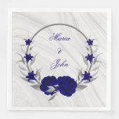 Königsblumen silberne Blätter mit Marmor Serviette (Vorderseite)