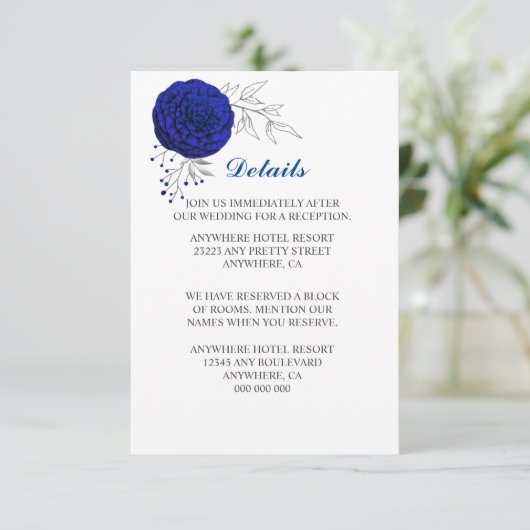 Königsblüten - Einzelheiten zu den silbernen Blätt Begleitkarte (Stehend Vorderseite)