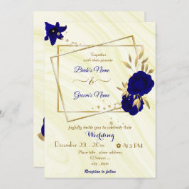 Königsblüten, geometrische Hochzeit Einladung