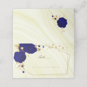 Königsblüten Gold Blätter geometrisch Platzkarte (Außenseite Aufgefaltet)