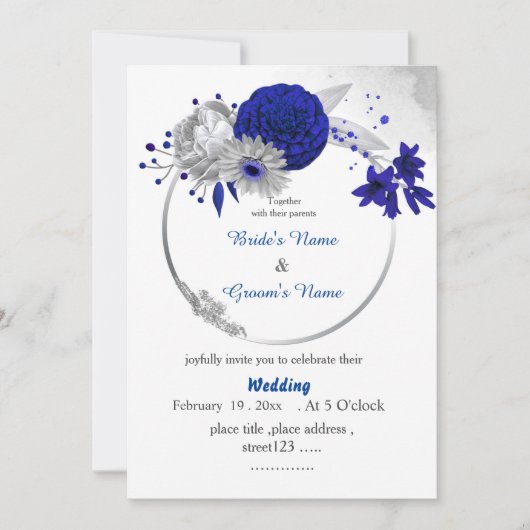 Königsblüten Silberblumenhochzeit Einladung (Vorderseite)