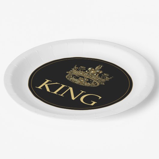 Königsemblem Pappteller (Schrägansicht)