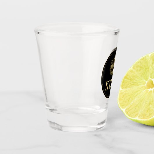 Königsemblem Schnapsglas (Links)