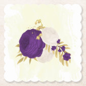 Königsgold lila-weiße Blume Untersetzer (Vorderseite)