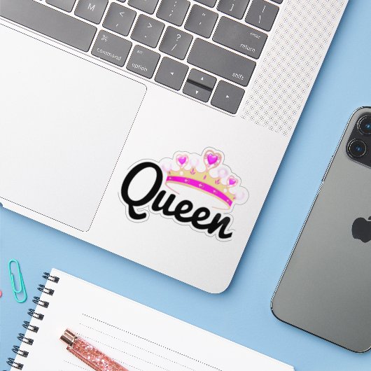 Königskrone Aufkleber (Laptop mit iPhone)