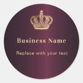 Königskrone aus Bordeaux Runder Aufkleber (Vorderseite)