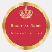 Königskrone aus Rotgold Runder Aufkleber (Vorderseite)
