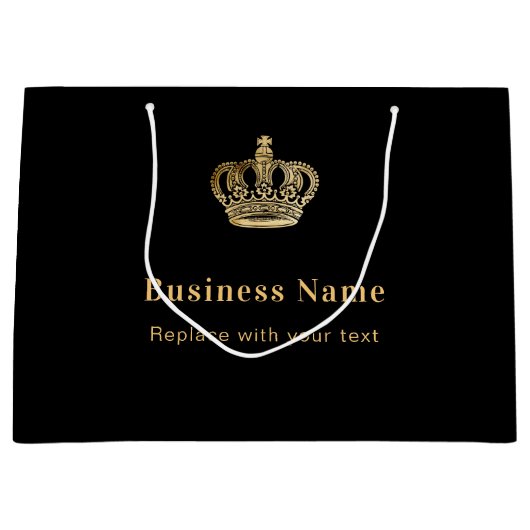 Königskrone aus schwarzem Gold Große Geschenktüte (Vorderseite)
