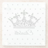 Königskrone Blumengebirge Schwarz-weiß schön Vinta Glasuntersetzer (Rückseite)