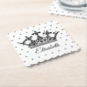 Königskrone Blumengebirge Schwarz-weiß schön Vinta Untersetzer (angewinkelt)