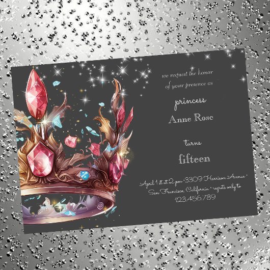 Königskrone Princess zum Geburtstag Einladung